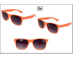 3x Bril Blues brother oranje - Koningsdag WK Sport Bril movie festival thema feest fun party zonnebril