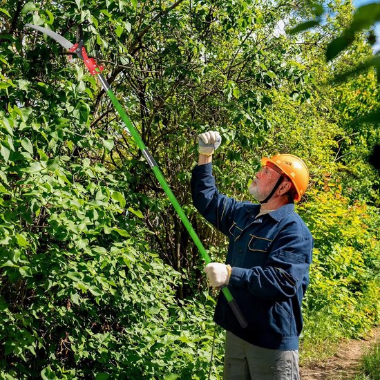 Boomstokzaag met verstelbare lengte - Voor bosbouw, tuin en hoge takken - Handmatige paalschaar & snoeizaag functie - Kleur: rood, inclusief draagtas — afbeelding 5