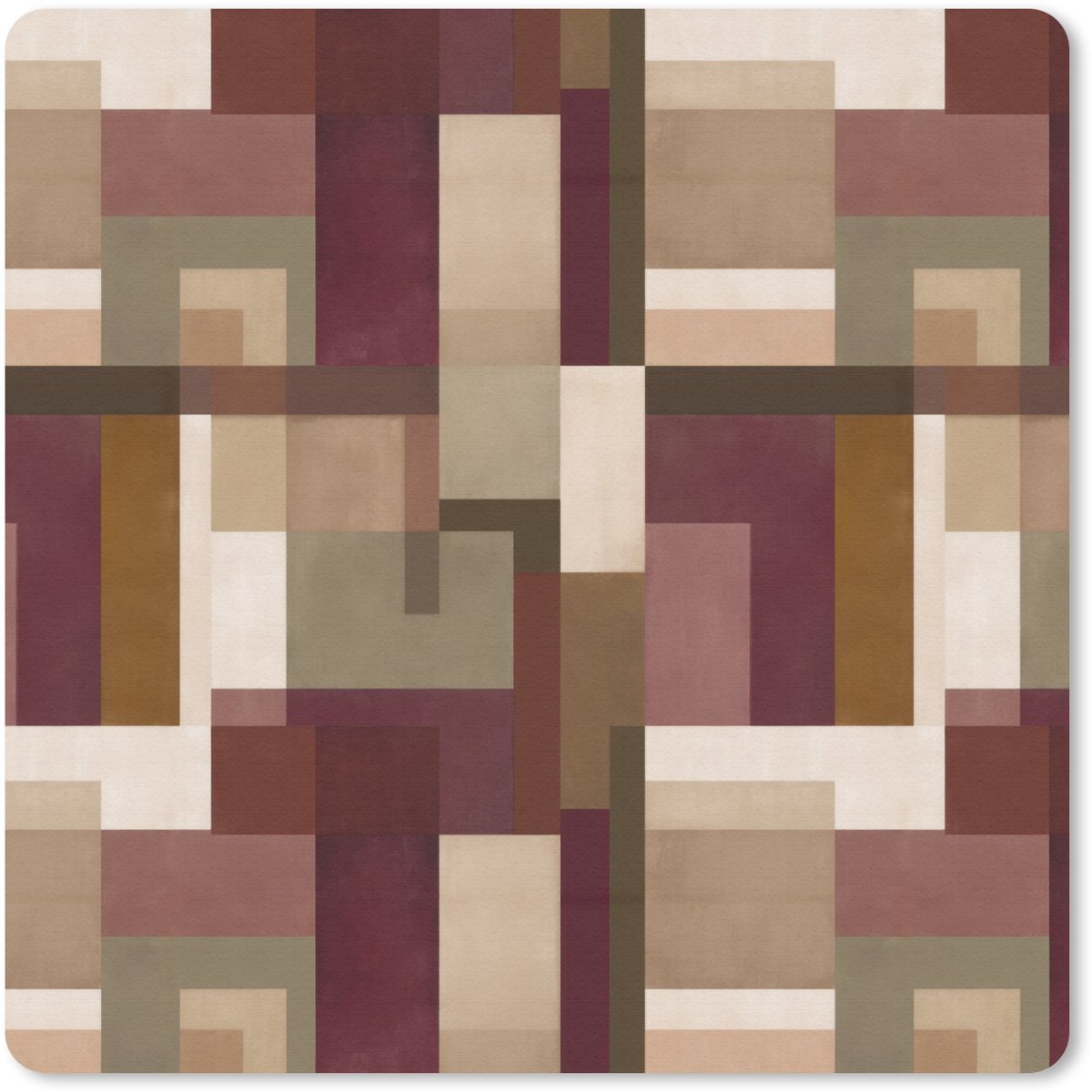 Muismat 20x20 cm - Mousepad Modern - Geometrie - Kleurrijk - Muismatten