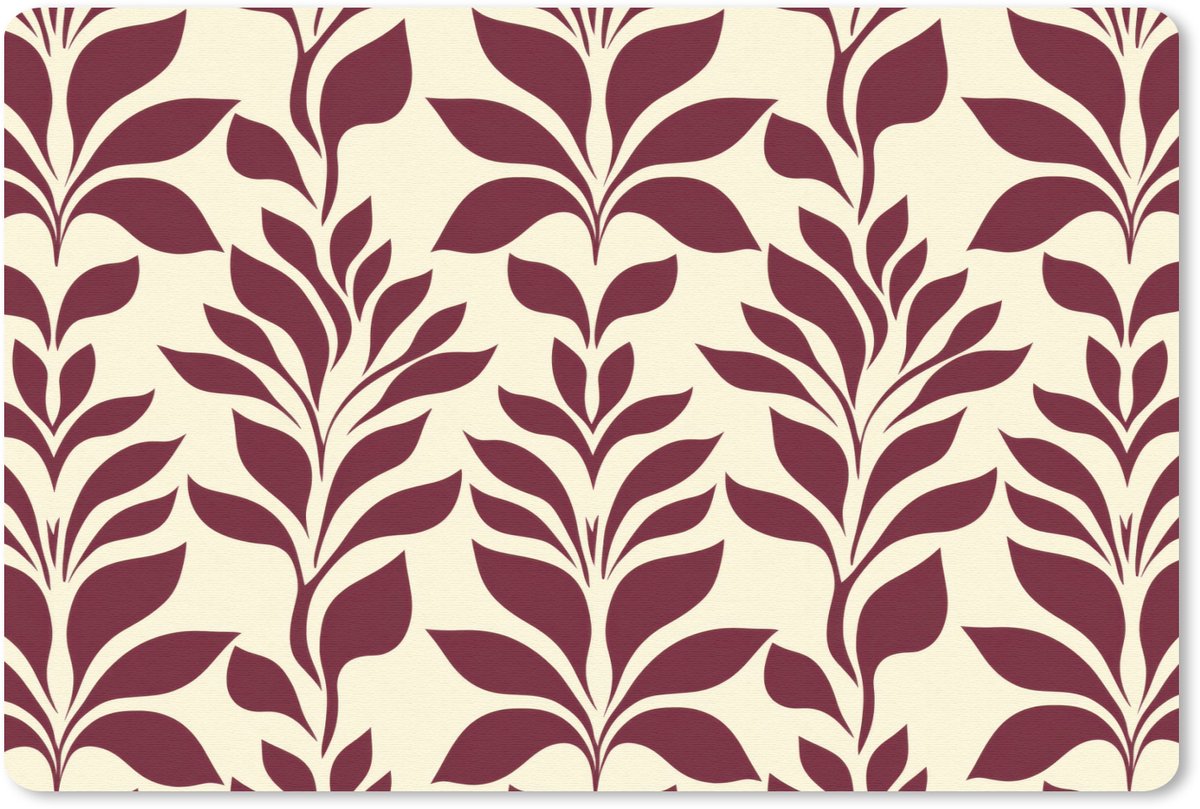 Muismat 13x8 cm - Mousepad Abstract - Bladeren - Burgundy - Muismatten