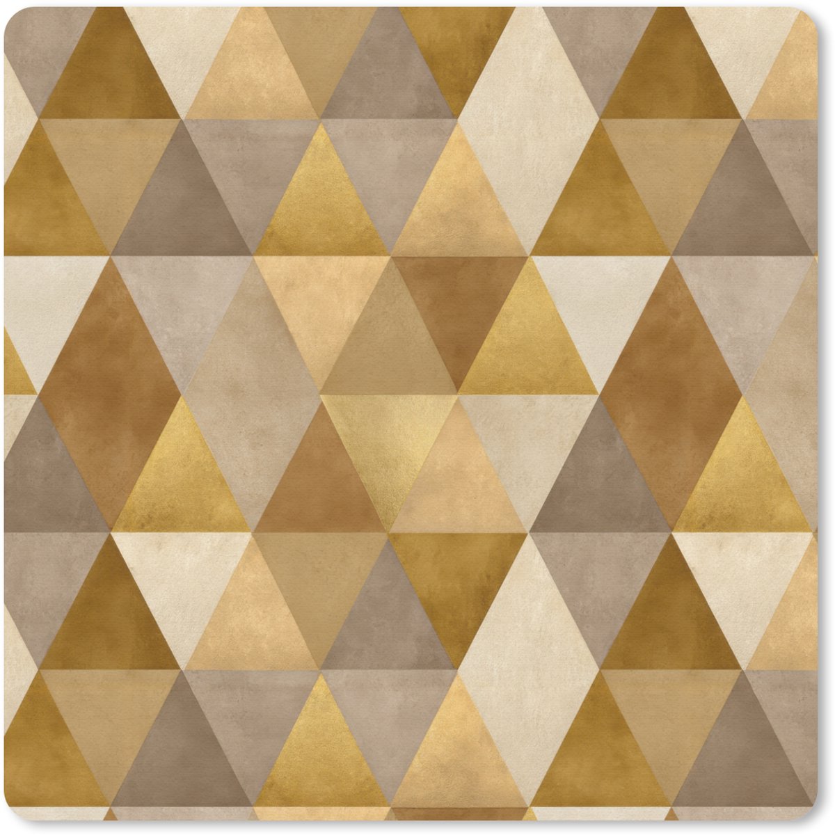Muismat 30x30 cm - Mousepad Geometrisch - Driehoek - Goud - Muismatten