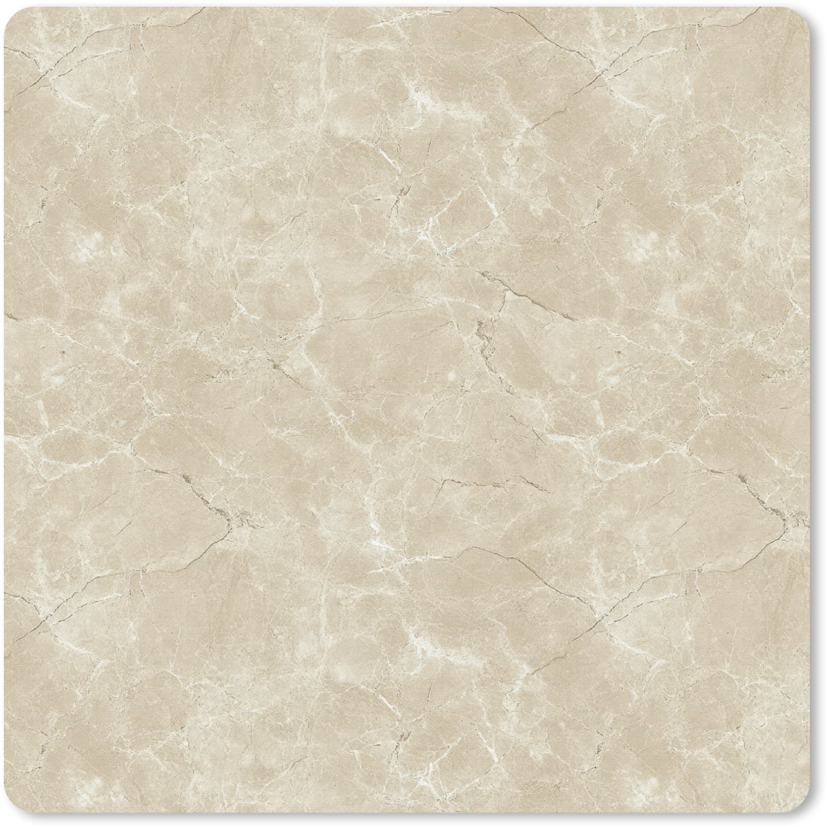 Muismat 20x20 cm - Mousepad Lichtbeige - Marmer print - Diffusie adering - Muismatten