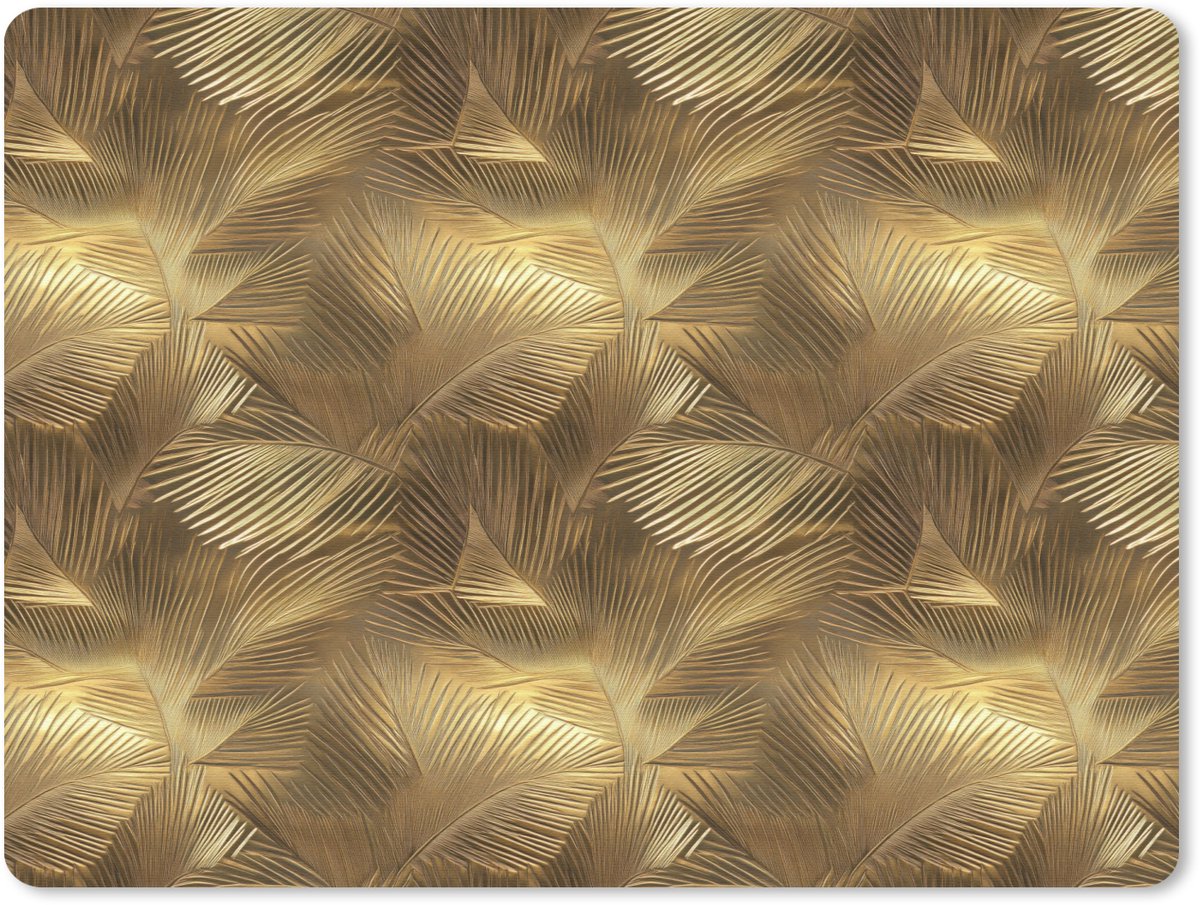 Muismat 12x10 cm - Mousepad Palm - Waaier - Goud - Muismatten