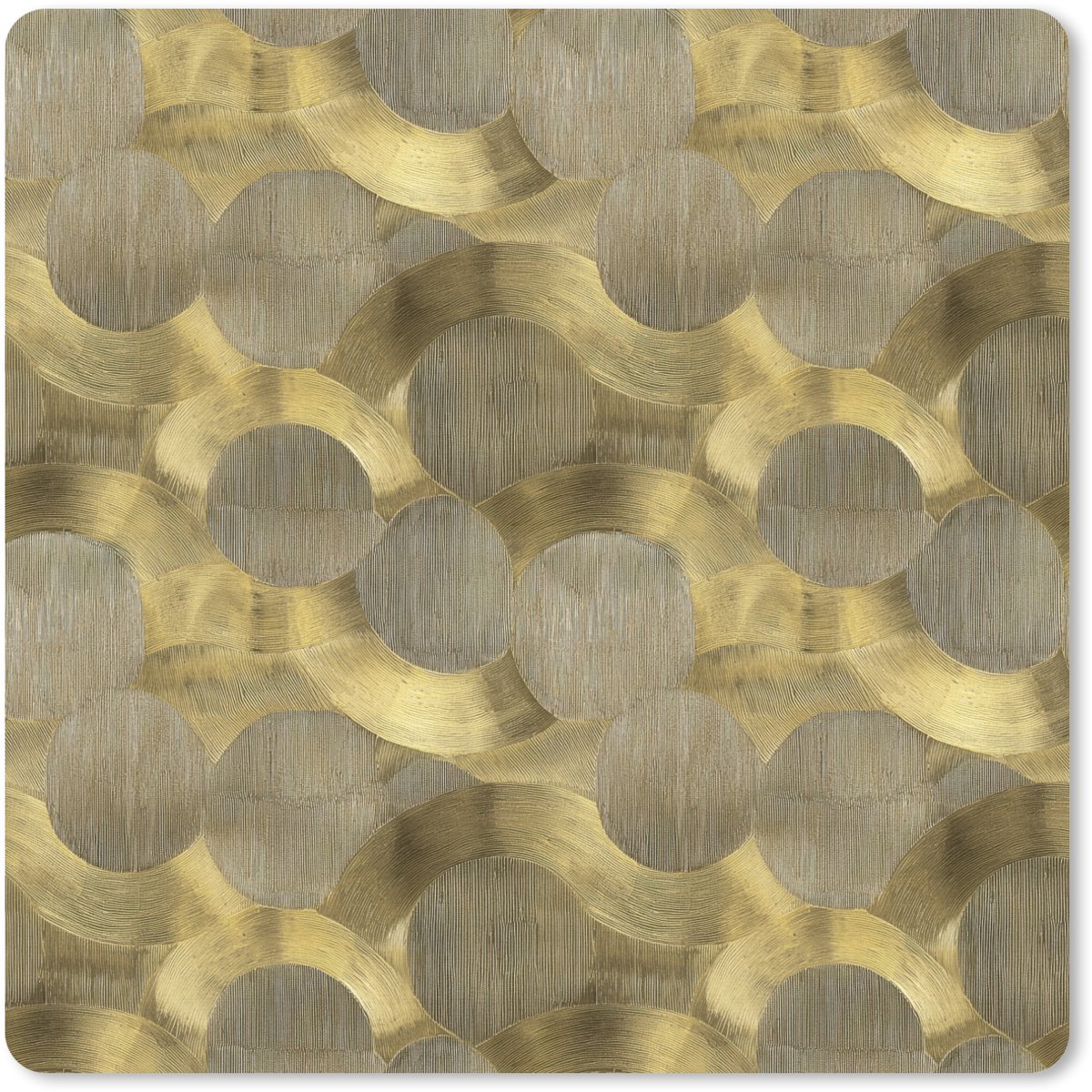 Muismat 20x20 cm - Mousepad Modern - Geometrisch - Goud - Muismatten