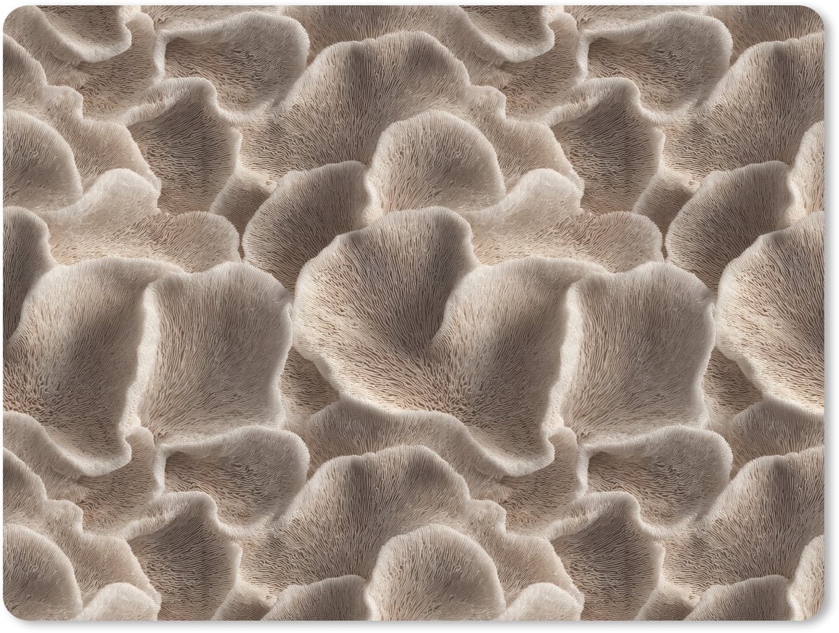 Muismat 12x10 cm - Mousepad Waaiervorm - Beige - Vezel textuur - Muismatten