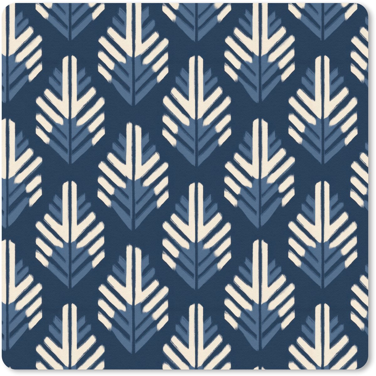 Muismat 20x20 cm - Mousepad Modern - Patroon - Blauw - Muismatten