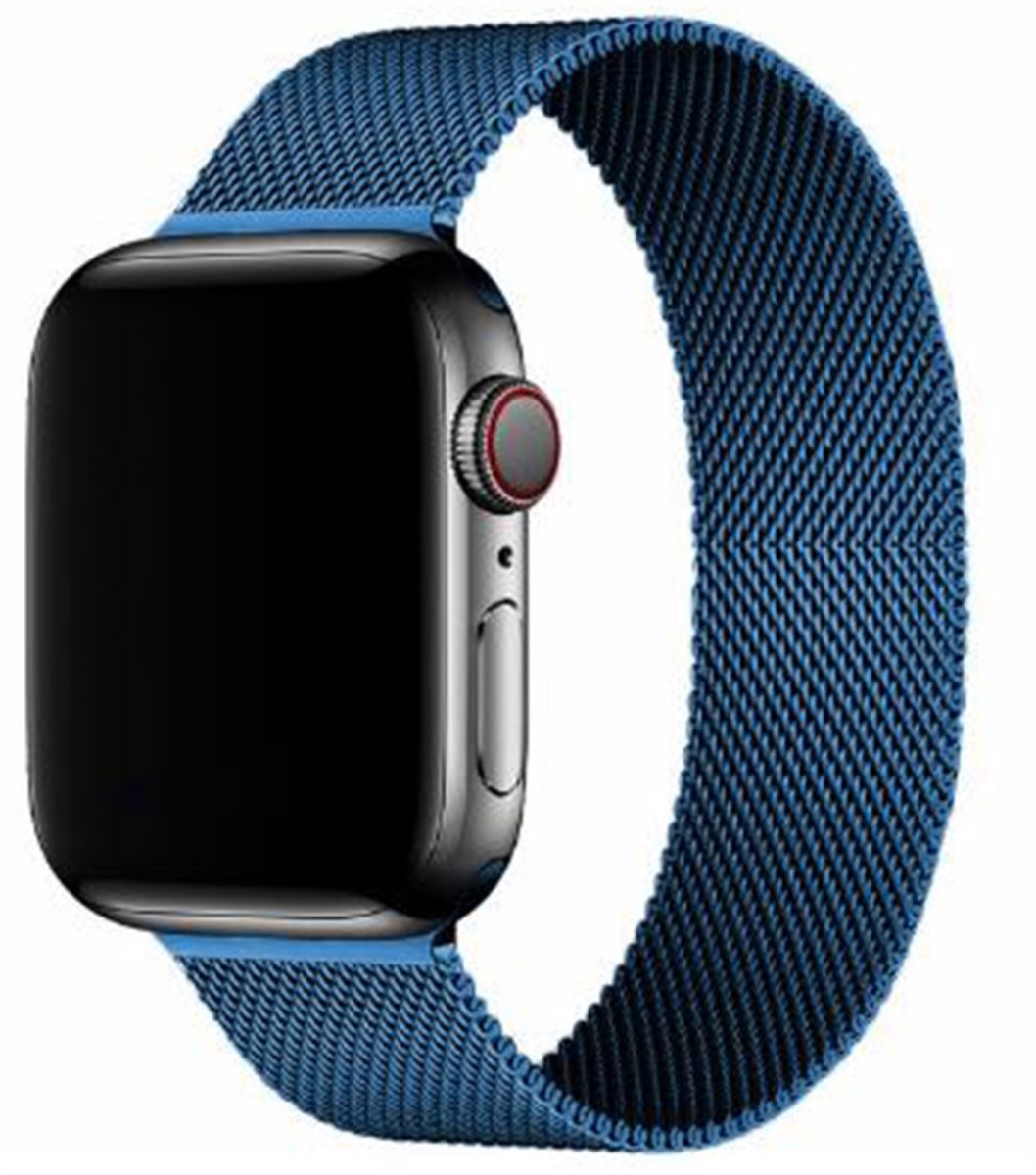 Horlogeband - Geschikt voor Apple Watch 5, 6, 7, 8, 9, 10, SE, Milanese S11, Metal Ultra 2 - 38/40/41/42 mm (universeel voor S10/11) - Blauw