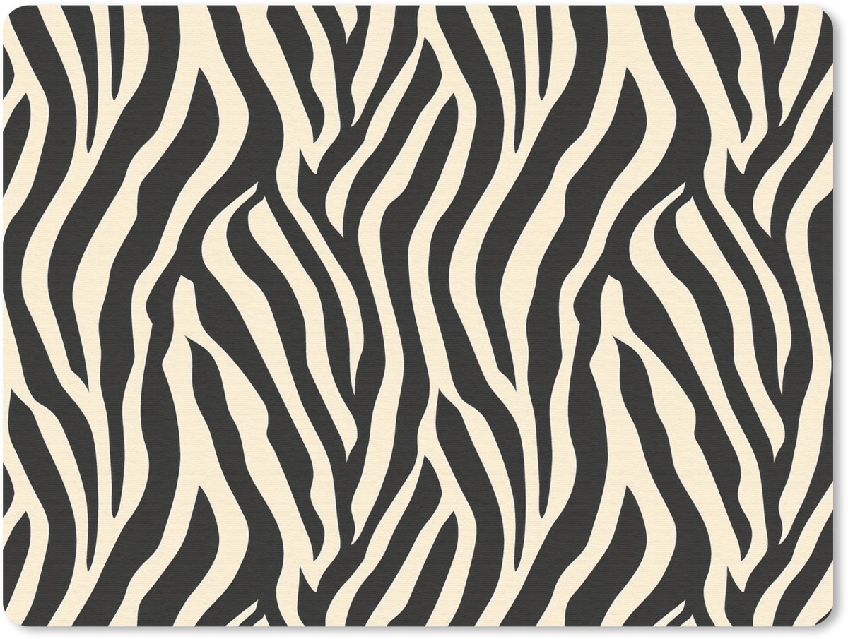 Muismat 12x10 cm - Mousepad Zebra - Print - Klassiek - Zwart - Muismatten