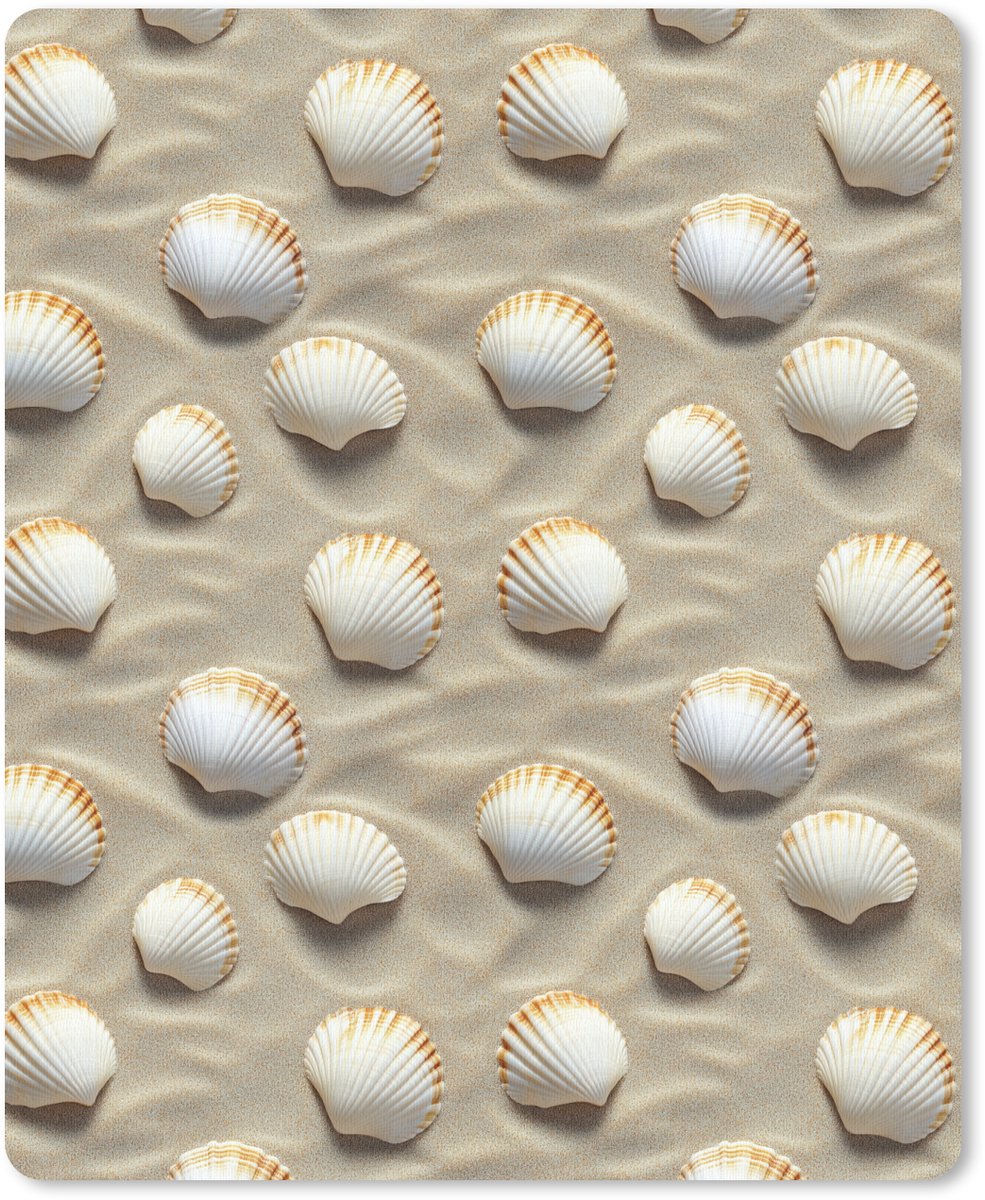 Muismat 12x16 cm - Mousepad Schelpen - Zand - Maritiem - Muismatten