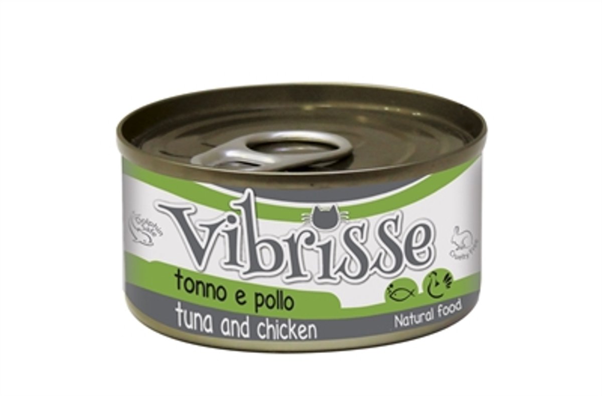 Vibrisse Vibrisse Natvoer Kat - Tonijn en Kip - 24x70g, Rijk aan Vocht, Zonder Kunstmatige Toevoegingen