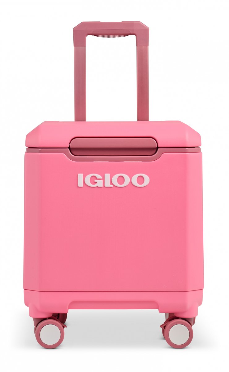Igloo Tag-A-Long Too Spinner Koelbox - Draaibare wielen - Uitschuifbare handgreep - Roze
