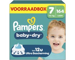 Pampers Baby-Dry Maat 7 - 164 Luiers - 15kg+ - Voorraadbox