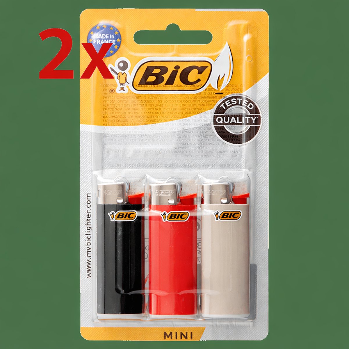 2 x BIC J25 Aanstekers S-3 – Compacte Wegwerp Aanstekers – Betrouwbaar & Veilig – 2x3 Stuks