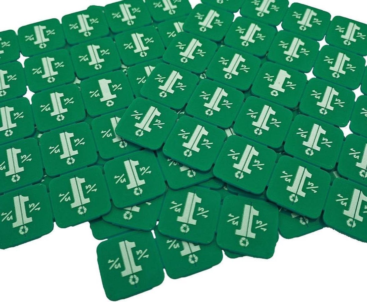 Breekmunten 10.000 stuks - Consumptiemunten Tokens - Evenementen Beheer - Gemaakt van gerecycled plastic - 24 x 24 mm - Groen