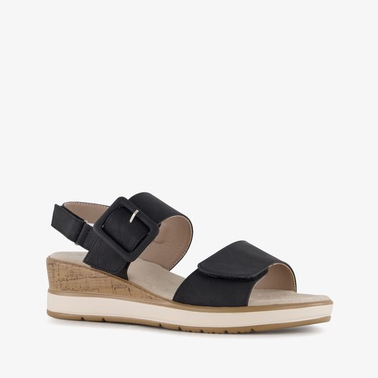 Natuform dames sandalen zwart - Maat 39 - Uitneembare zool
