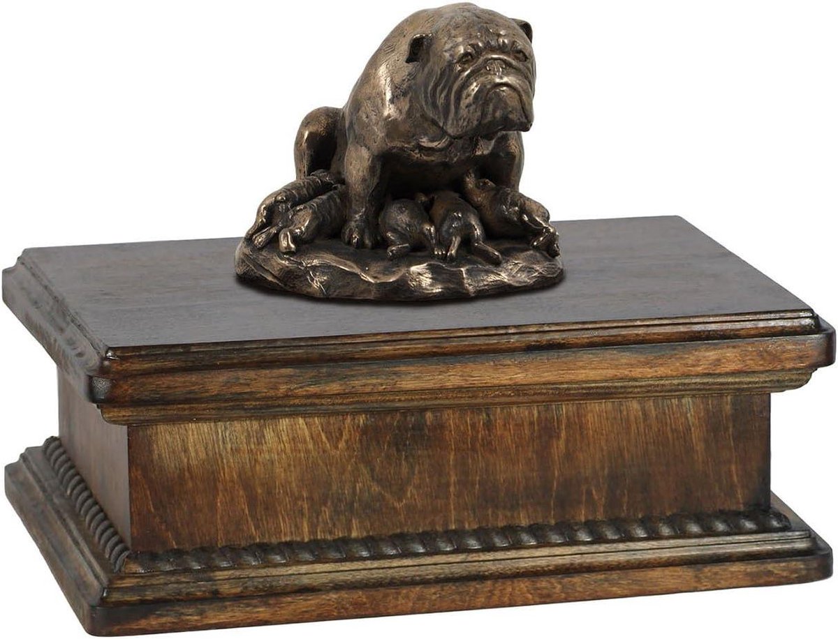 Honden Urn - Gedenk Urn Hond - Huisdier Herdenken - Handgemaakt Koud Brons - 5 Liter - Engelse Bulldog I