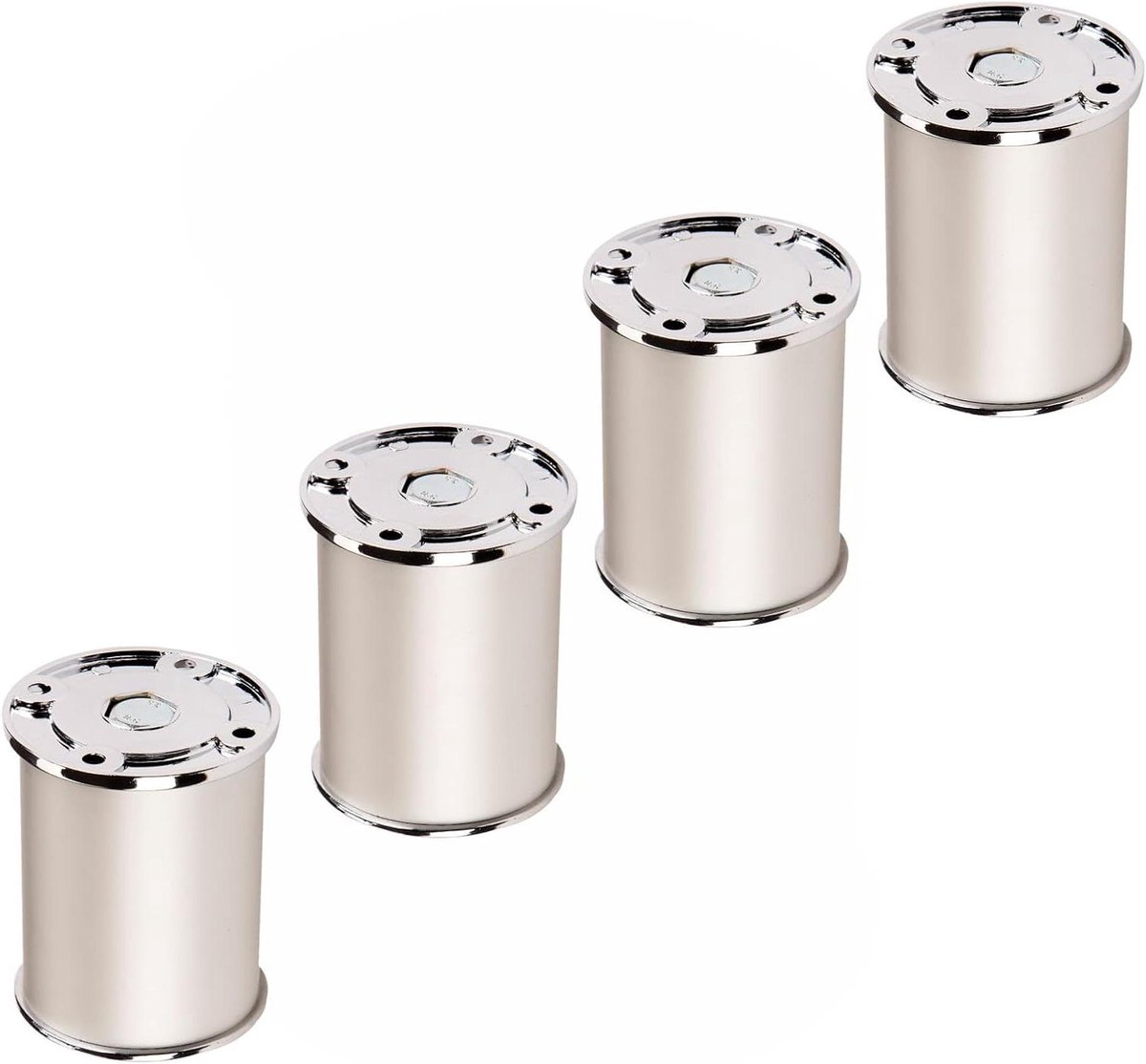 Meubelpoten Set - Steunpoten Kast - Meubels Stabiliseren - In Hoogte Verstelbaar - 60 mm Hoog - Aluminium Look