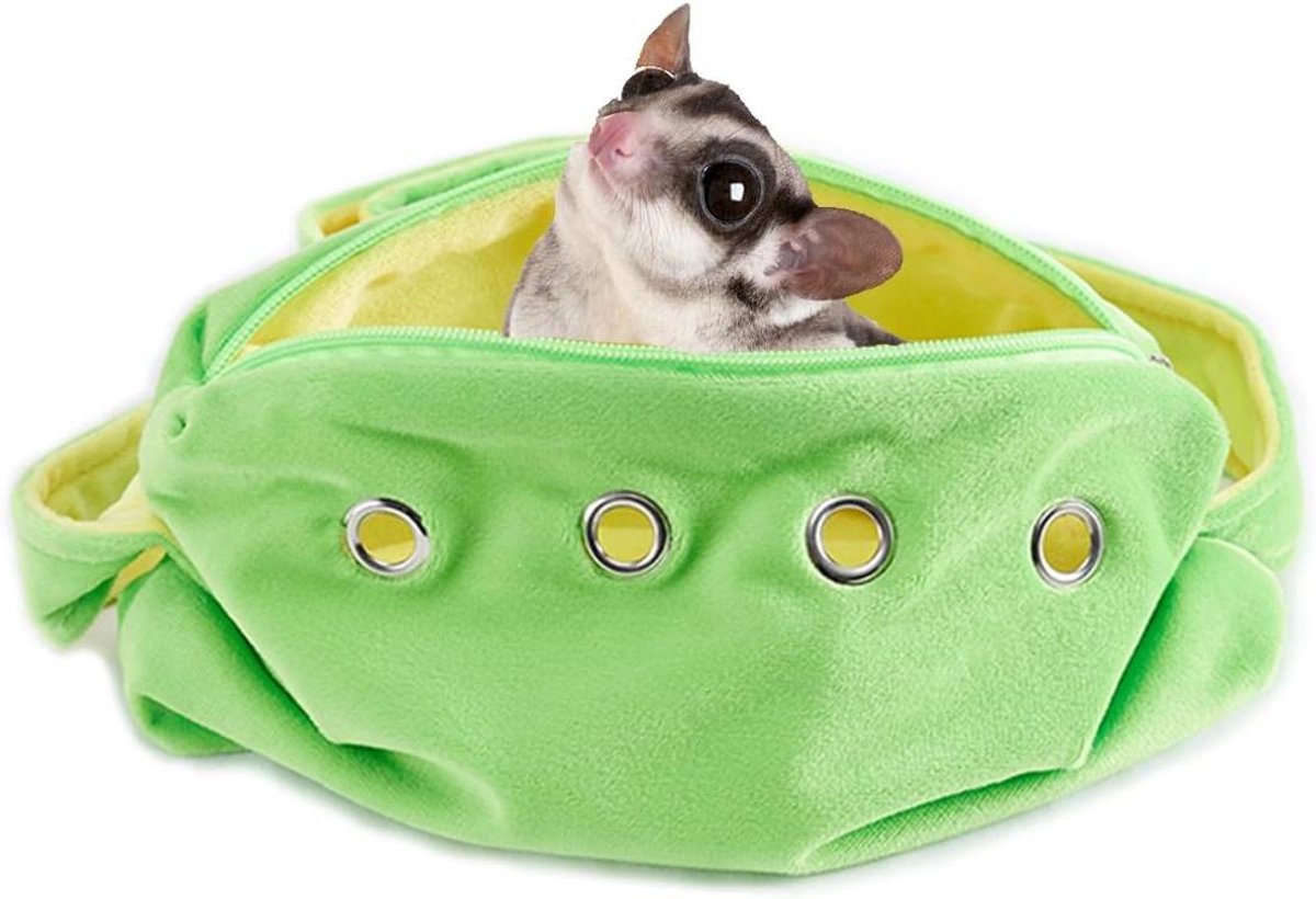 Kleine Huisdier Draagtas - Knuffelzakje Sling - Huisdier Band Versterken - Geventileerd Ontwerp - 10x6 inch - Groen