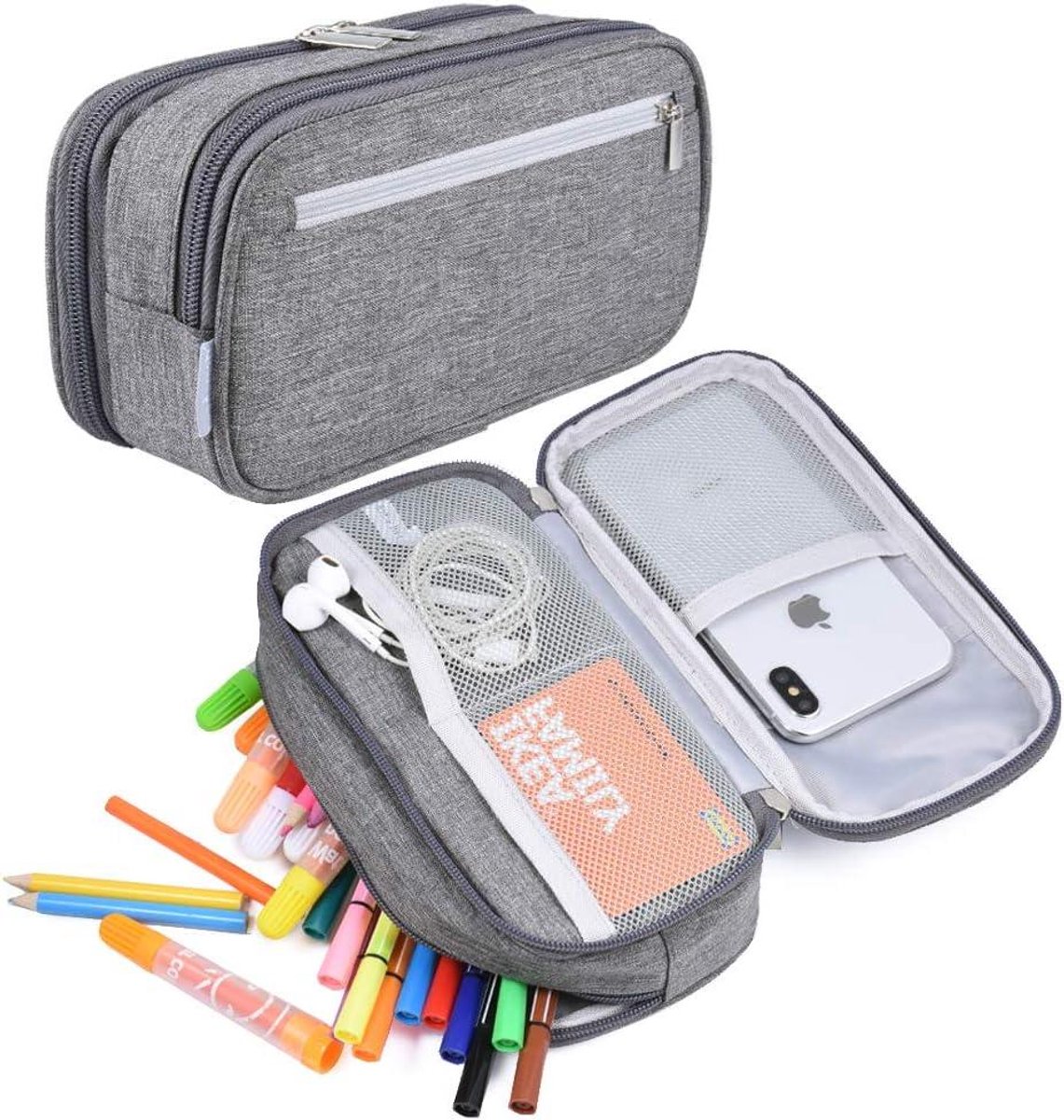 Potlood etui - Pennentas Pouch - Bureau Organizer - Grote Opslag - 21x11x6 cm - Paars
