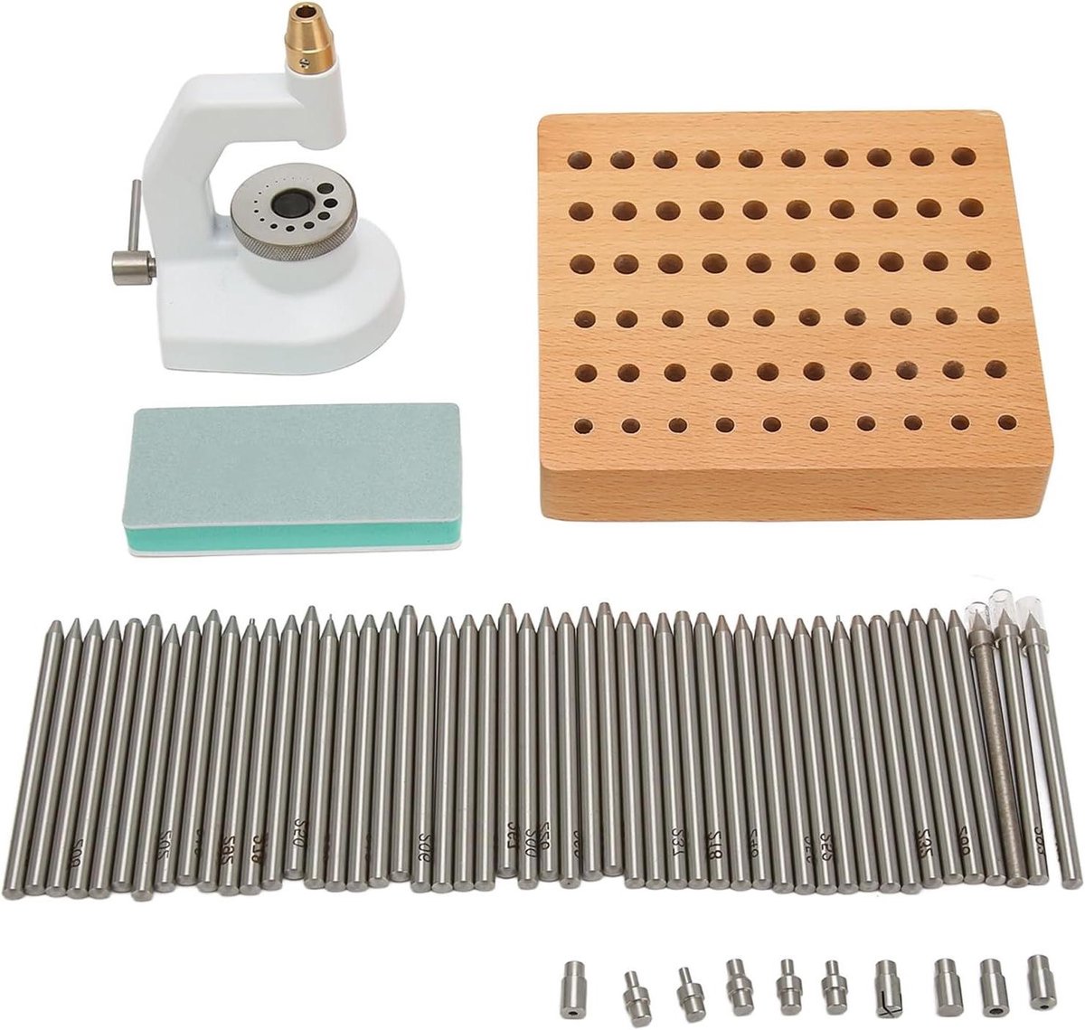 Horloge Reparatie Uitzetgereedschap - Horlogemaker Tool - Horloges Repareren - Krasvrije Werking - 50 Punzen 10 Inzetten - Zilver