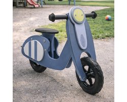 Draisienne rétro en bois Maxx Kidz – Balance avec selle réglable – Mini draisienne en bois – Trottinette d'équilibre pour Garçons et Filles de 1 et 2 ans – Blauw