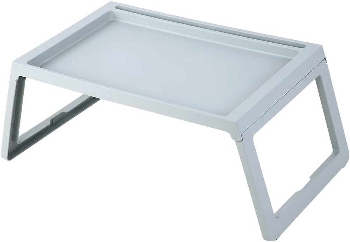 Vouwbare Bijzettafel met Opklapbare Poten, Ideaal als Serveerblad, Notitiehouder en Ontbijttafel, 54.5 x 36 x 27 cm (Lichtblauw)