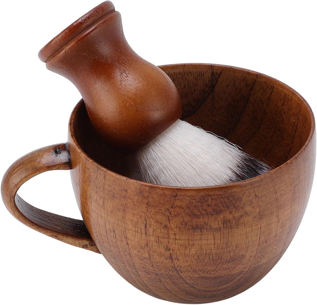 Heren Scheerkwast en Kom, Verzorgingsset met Jujube Hout en Nylon Haren voor Thuis en Reizen