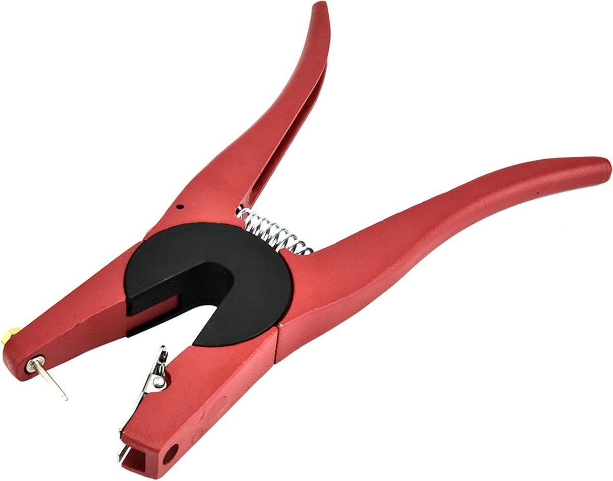 Oormerktang Vee - Tang Veehouderij - Dieren Identificeren - Rood Metalen - 24.5 cm - Rood