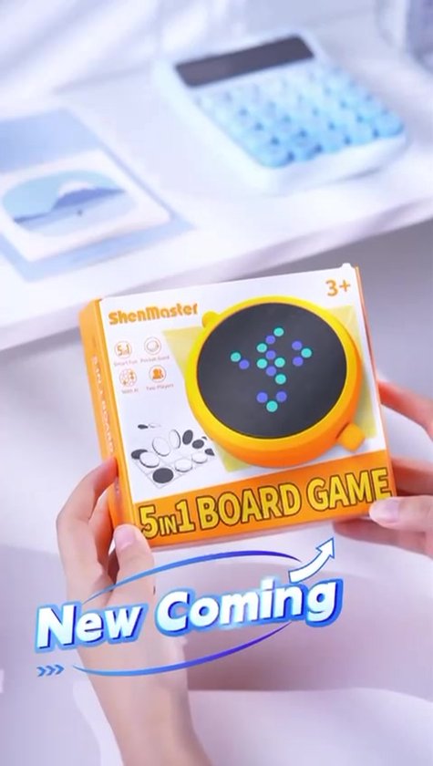 Breinbrekers 5in1 LED console - educatief speelgoed - 5 smart games in 1 zakcomputer blauw