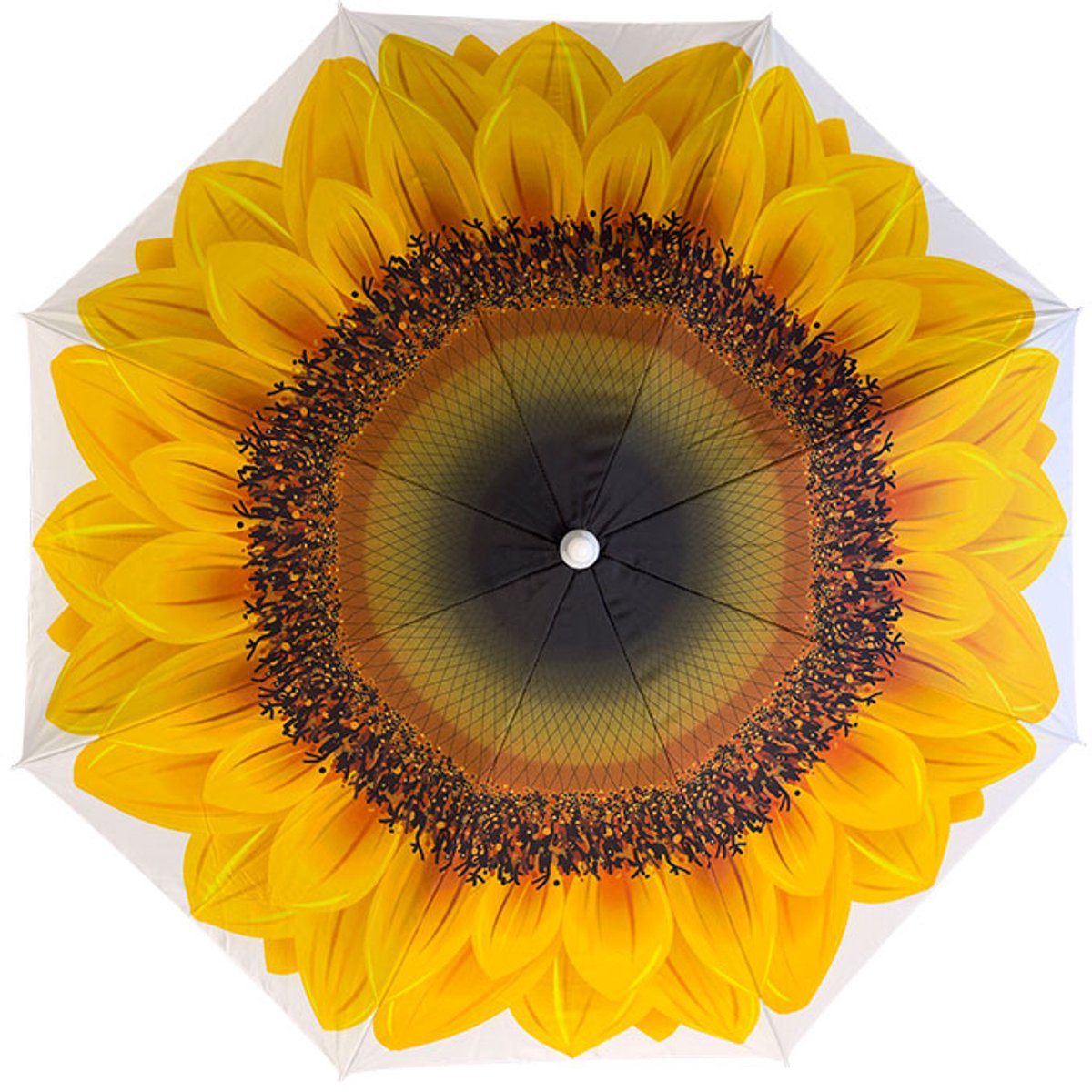 Strand parasol Sunflower - D180 cm - multicolor - bloem - inklapbaar - zomer - zonnebloem