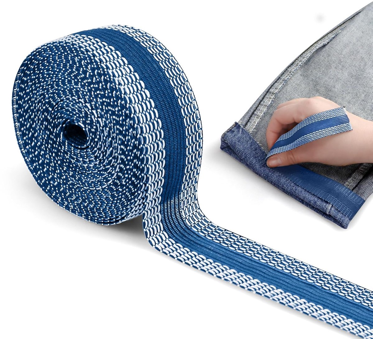 Zoomtape voor broeken, strijkbare zoomtape voor broeken, wasbare zoomtape zonder naaien, zoomtape voor broekranden voor kleding, gordijnen, jeans, pakken, broeken en pantalons(blauw, 10 m/ 1 rol)| Cyslmuk®
