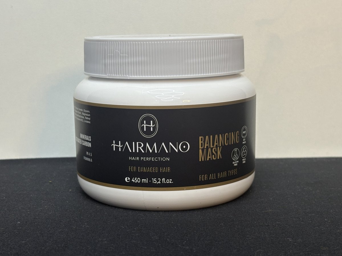 HAIRMANO BALANCING HAIR MASK – 450 ml – Voor Vette Hoofdhuid – Zuiverend & Verzorgend – Detox Haarmasker – Siliconenvrij – Parabenenvrij