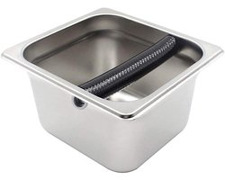 Koffie Knock Box - Koffiedik Bakje - Espresso Maken - Roestvrij Staal - 10 cm Hoog - Zilver
