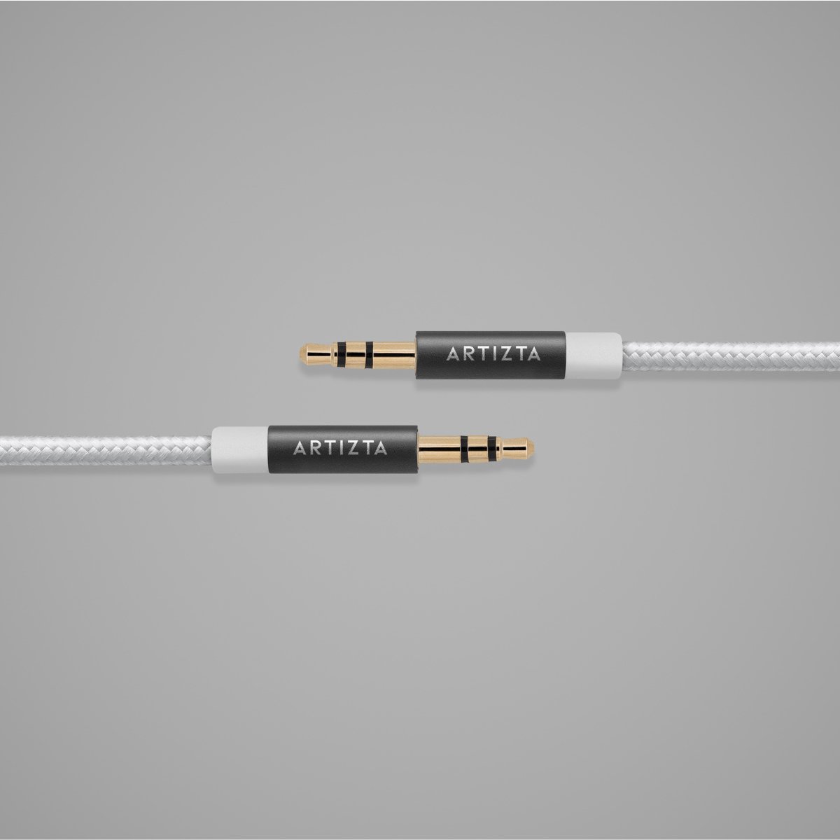 Artizta - AUX-kabel – OFC kern (zuurstofvrij koper) - wit - 1 meter - vergulde connectoren