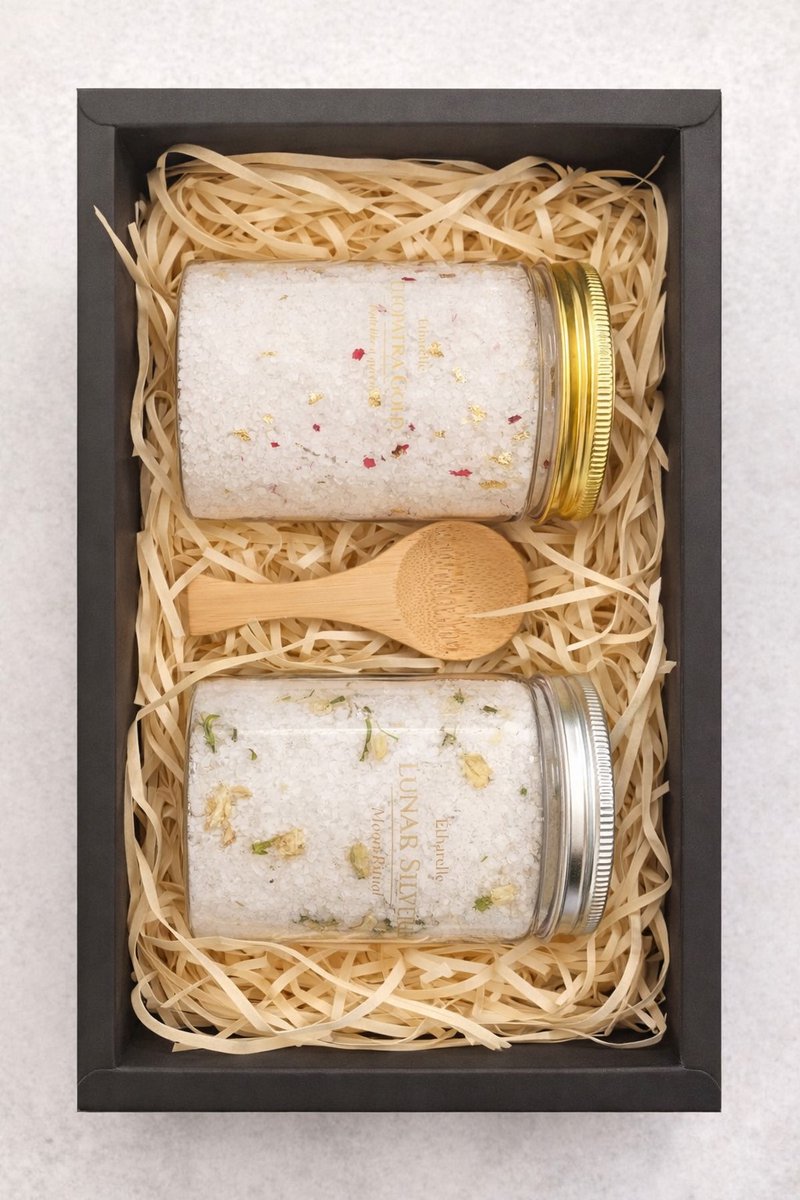 Étharelle Duo Set – Cleopatra Gold & Lunar Silver - 2 x 300g - met bamboelepel