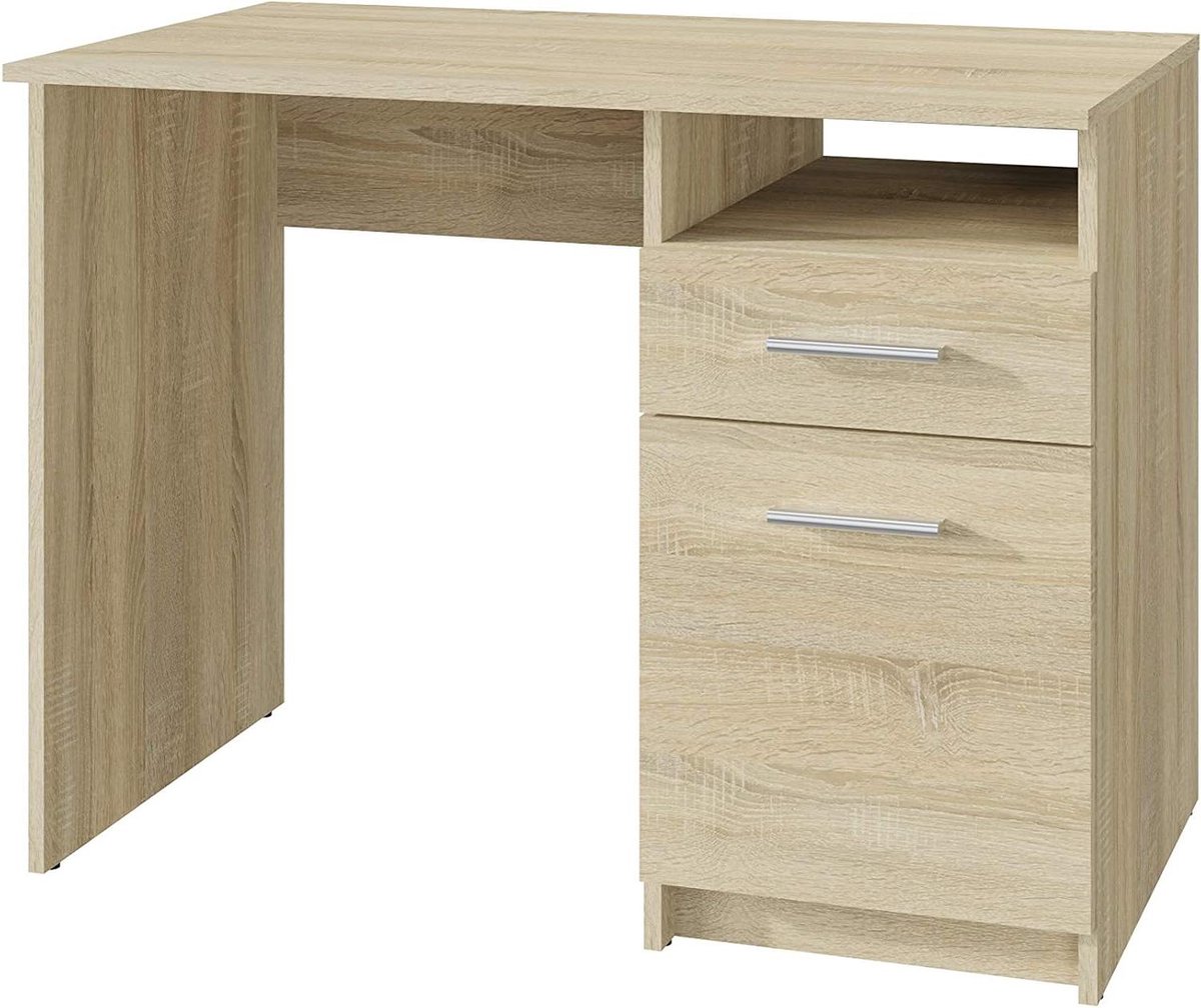 Bureau Bodo - Werktafel Bureau - Thuiswerken Organiseren - Gelamineerde Meubelplaat - 100 x 50 x 75 cm - Sonoma Eiken