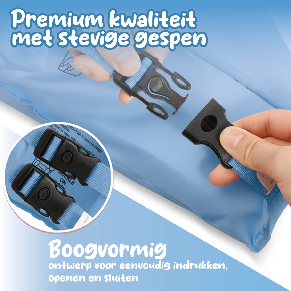 Montzys® Puddle Jumper Blauw - Zwembandjes & Zwemvest - Reddingvest Kind - Drijfvest & Zwemvleugels - Swimtrainer & Zwemgordel - Kinderen van 2 tot — afbeelding 3
