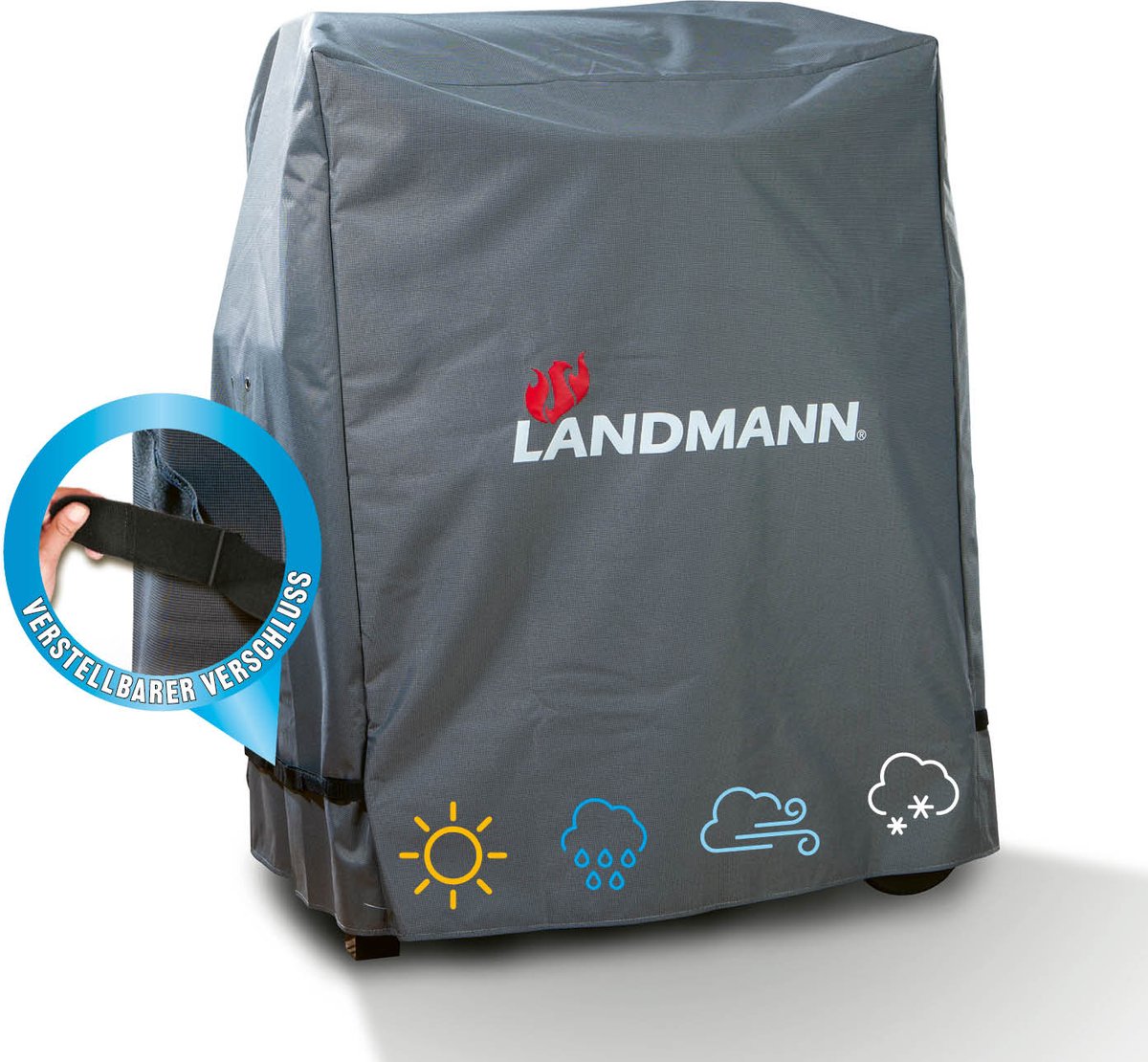 Landmann Premium weerbeschermhoes | Van stevig polyesterweefsel | UV-bestendig, waterdicht, ademend en koudebestendig | 15705-G Premium 60x80x120 cm grijs