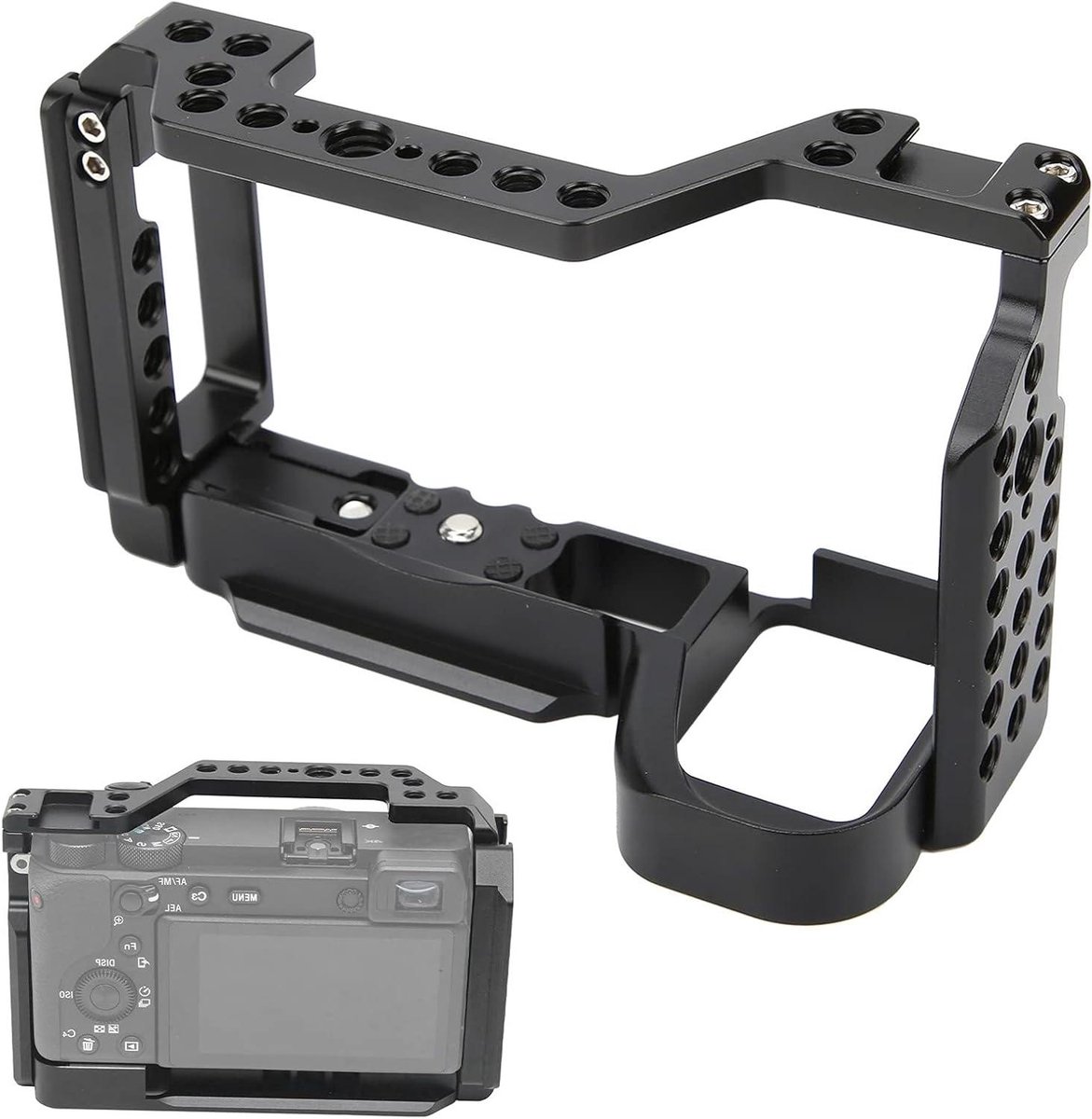 Camerakooi Stabilisator - Vloggen Rig - Video Opnames - Aluminium Legering - 16 x 10 x 8 cm - Zwart