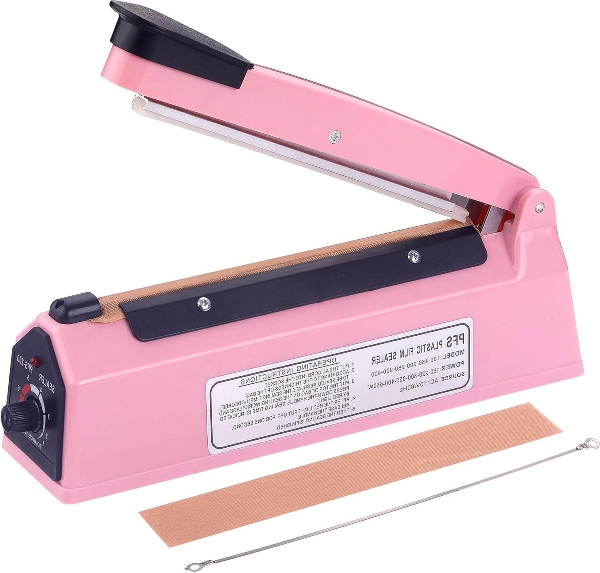 Impuls Sealer - Plastic Verpakker - Zakken Sluiten - Direct Gebruik - 20 cm - roze
