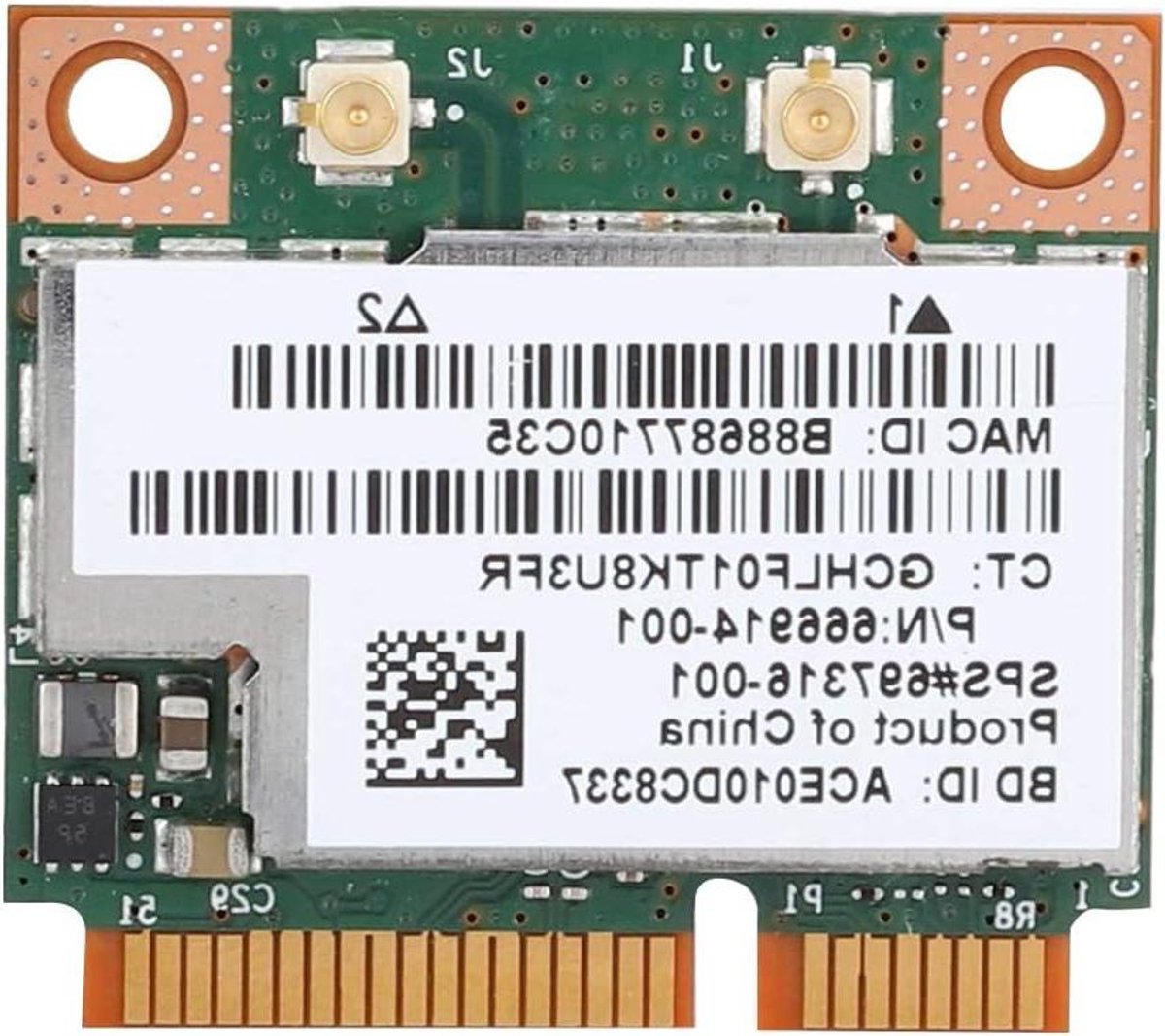 Draadloze WiFi Kaart - Netwerkkaart Bluetooth - Laptop Upgrade - Dual Band 2.4/5GHz - Half Mini PCIe - Niet van toepassing