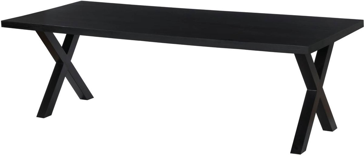 Lizzely Garden & Living Eettafel Zeno rechthoekig 240cm zwart duurzaam mangohout langwerpig eetkamertafel hout