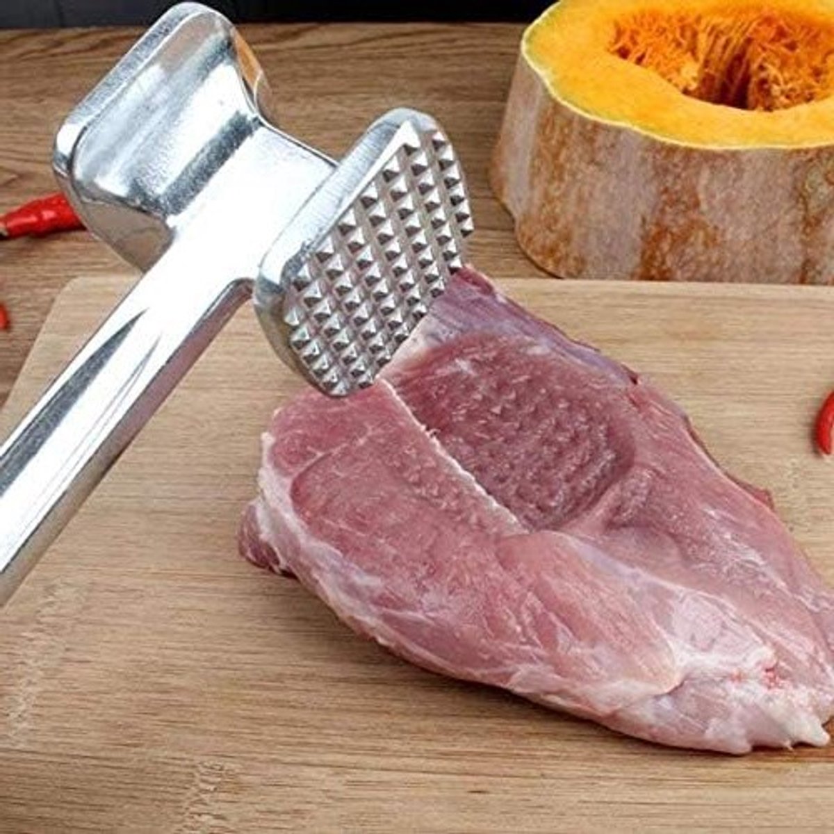 Kookgereedschap voor Vleesverwerking - Aluminium Vleeshamer voor Steak, Rundvlees en Kip - Keukenaccessoire voor Thuisgebruik