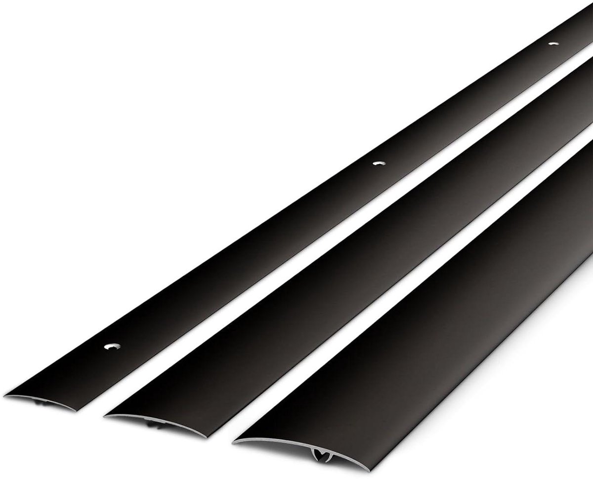 Overgangsprofiel Aluminium - Deurlijst Vloer - Vloeren Egaliseren - Zelfklevend - 93 cm - Zwartbruin