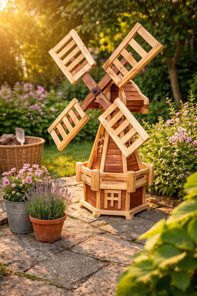Houten Molen naturel-bruin / Molen / Hout / Tuin / Decoratie
