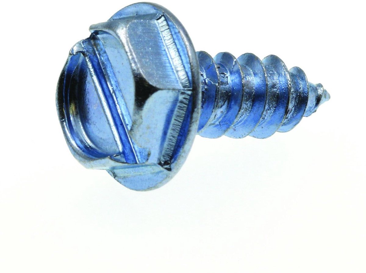 Metalen Schroeven - Hex Schroeven - Bevestigen van Materialen - Zink Verguld Staal - 10 x 1/2 inch - Zilverkleurig