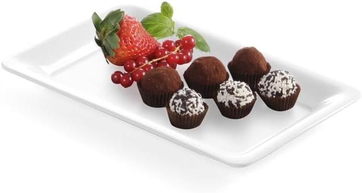 Gastronorm dienbladen - Melamine bakken - Horeca serveren - Slanke rand - GN 1/4 - Wit