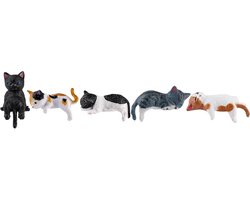 5 Pieces Cat Car Accessories - Mini Cute Dashboard Decorations - Rearview Mirror Ornaments - Cute Cat Decoration of Resin Car Interior Aesthetic