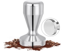 Coffee Tamper 51mm - Espresso Coffee Press - RVS Silver - Tamper Mat voor Koffiewinkels