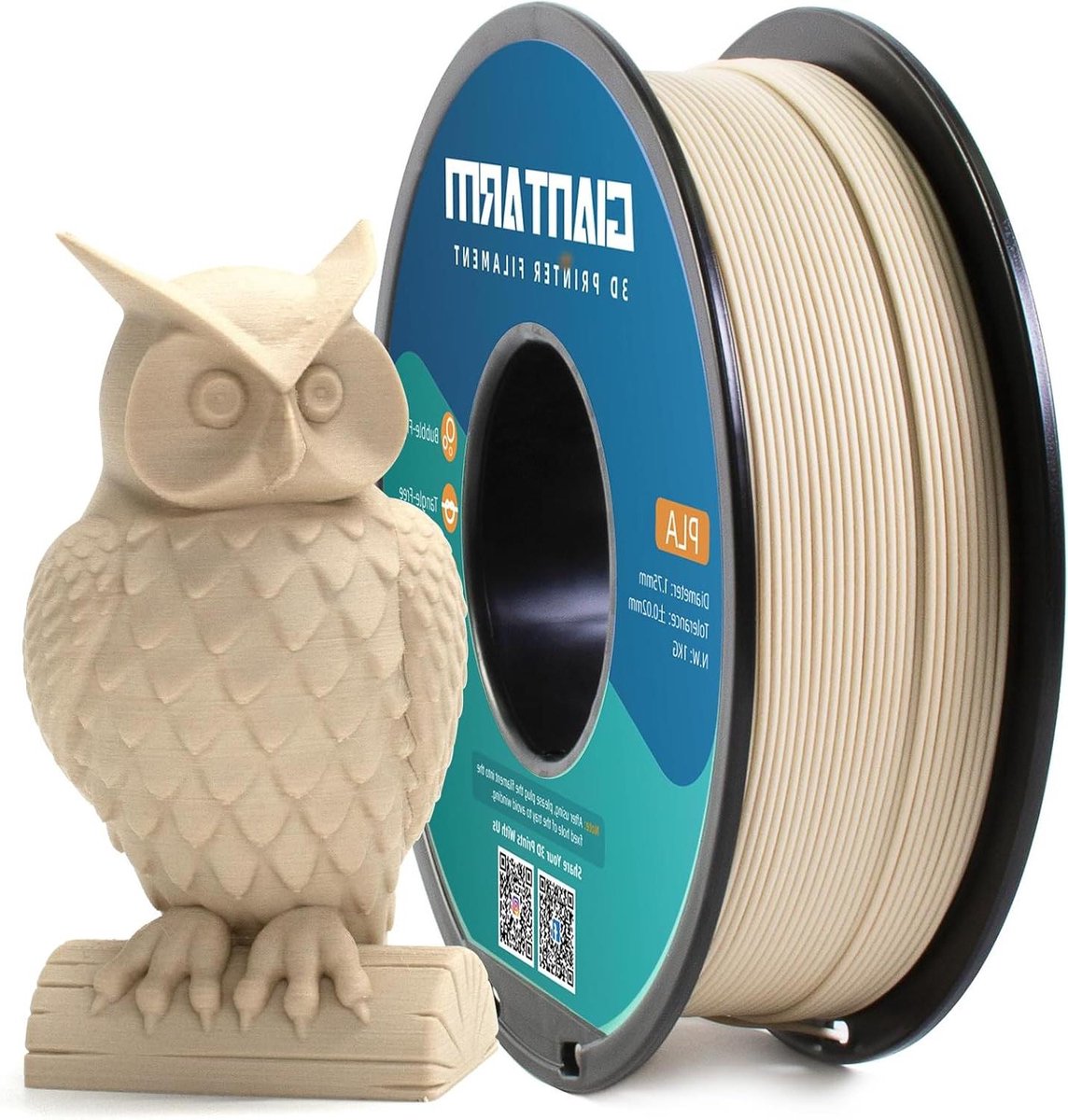 PLA Filament - 3D Printer Filament - 3D Printen - Hout Effect - 1.75mm 1kg - Hout Populier